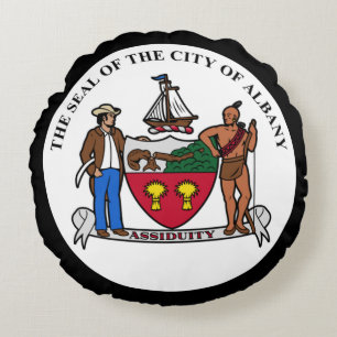 Coat of arms of Albany, New York Round Cushion