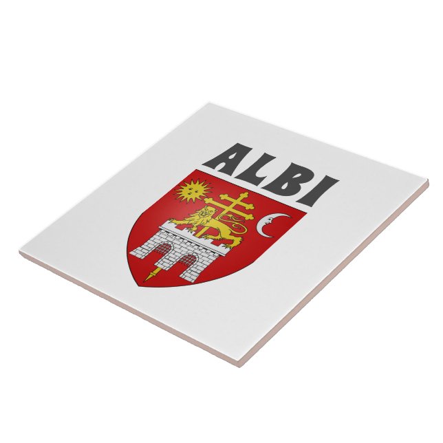 Coat of Arms of Albi, France Ceramic Tile (Side)