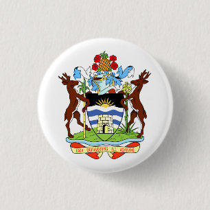 Coat of Arms of Antigua and Barbuda 3 Cm Round Badge