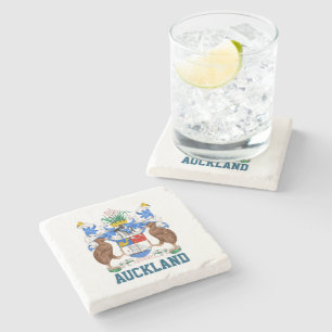 Coat of Arms of Auckland, NZ Stone Coaster