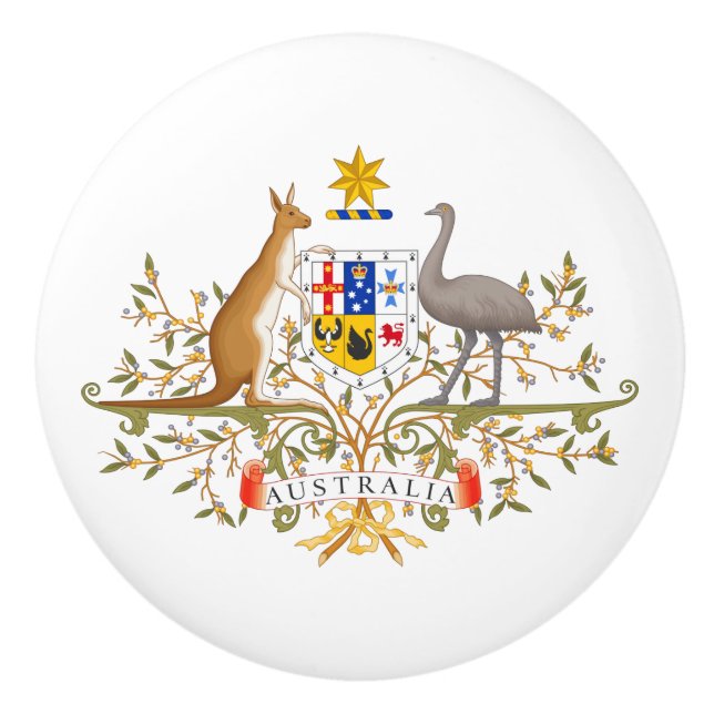 Coat of Arms of Australia Ceramic Knob (Front)
