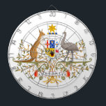 Coat of Arms of Australia Dartboard<br><div class="desc">This design features the Australian coat of arms. Australia is a sovereign country comprising the mainland of the Australian continent, the island of Tasmania and numerous smaller islands. Australia's capital is Canberra, and its largest city is Sydney. The country's other major urban areas are Melbourne, Brisbane, Perth and Adelaide. The...</div>