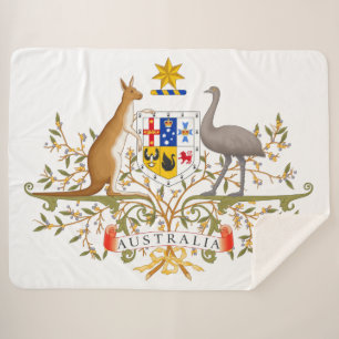 Coat of Arms of Australia Sherpa Blanket