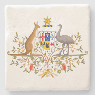 Coat of Arms of Australia Stone Coaster