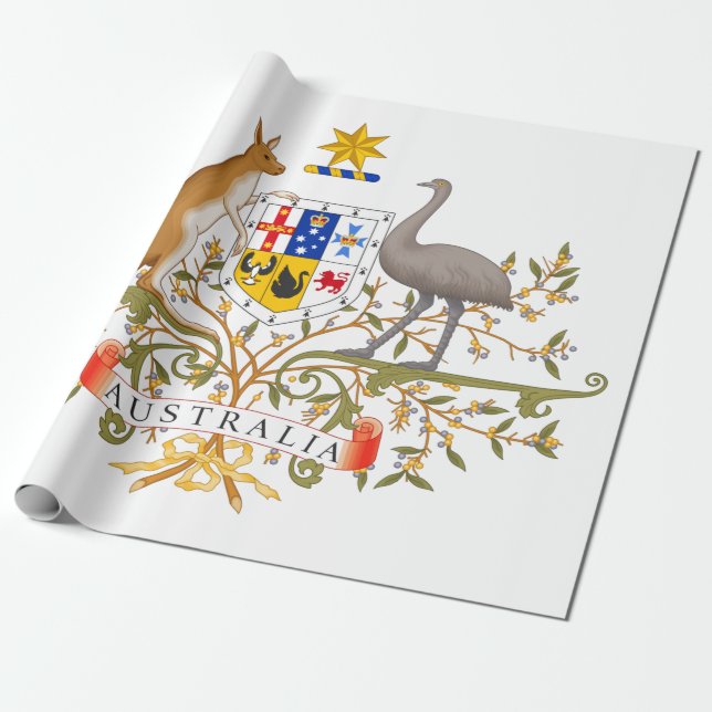 Coat of Arms of Australia Wrapping Paper (Unrolled)
