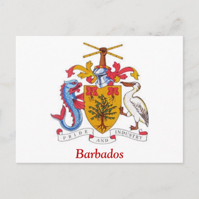 Coat of arms of Barbados Postcard (Front)