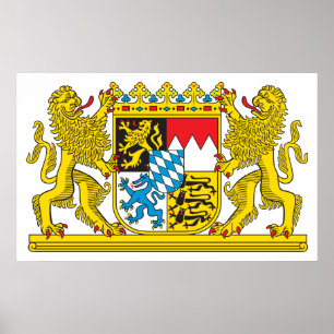 Coat of Arms of Bavaria Official Germany Symbol Poster
