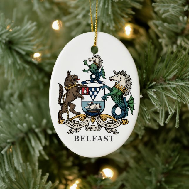 Coat of Arms of Belfast Ceramic Ornament (Tree)