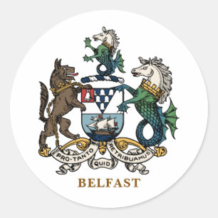 Coat of Arms of Belfast Classic Round Sticker
