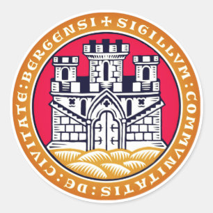 Coat of Arms of Bergen, Norway Classic Round Sticker
