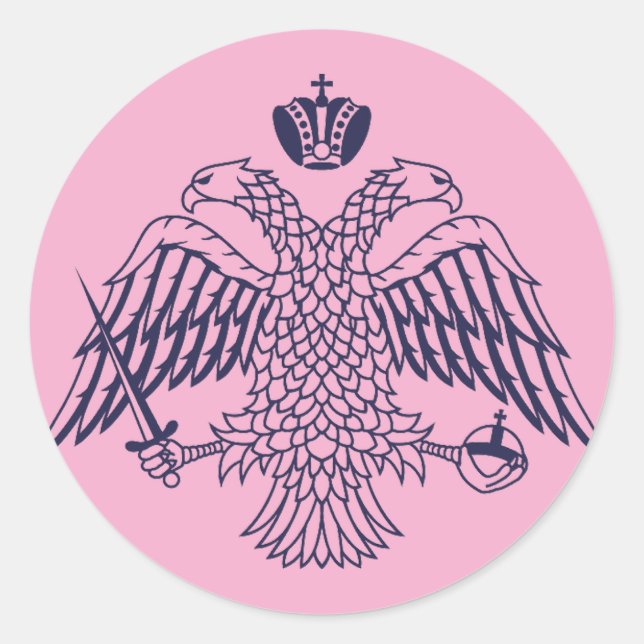 Coat of arms of Byzantine  Classic Round Sticker (Front)