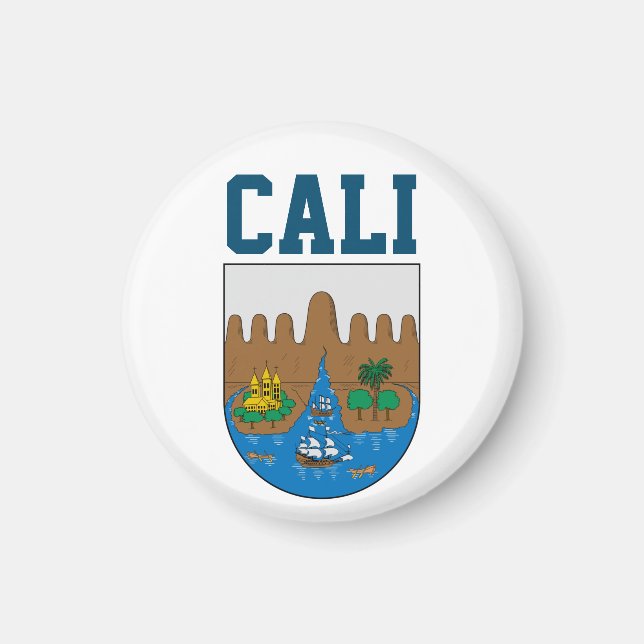 Coat of Arms of Cali, Colombia Keychain Magnet (Front)