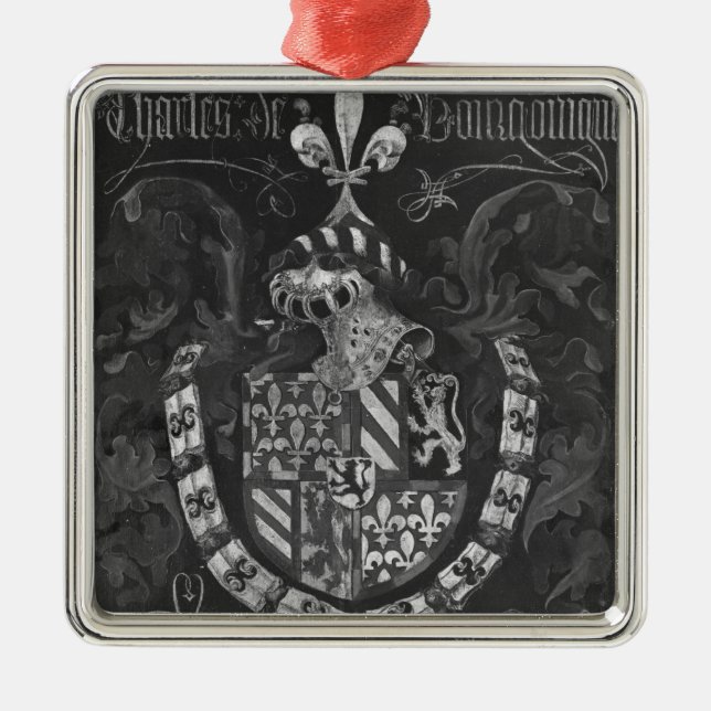 Coat of Arms of Charles de Bourgogne Metal Tree Decoration (Front)