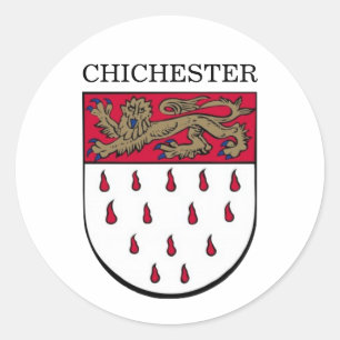 Coat of Arms of Chichester, West Sussex (England) Classic Round Sticker