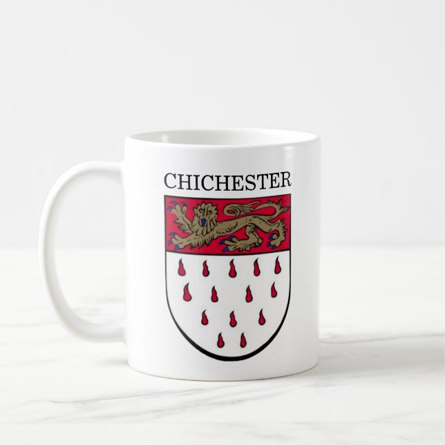 Coat of Arms of Chichester, West Sussex (England) Coffee Mug (Left)
