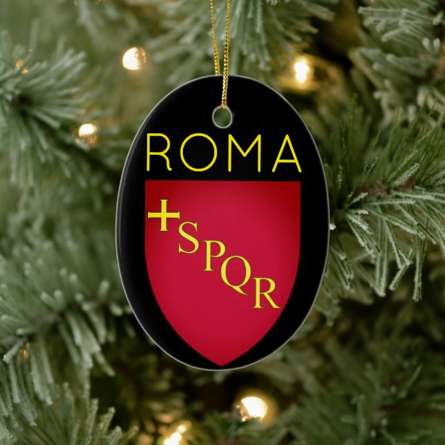 Coat of Arms of city of Rome, Italy Ceramic Ornament (Tree)