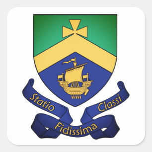 Coat of Arms of Cobh (County Cork), Ireland Square Sticker