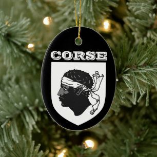 Coat of Arms of Corsica (France) Ceramic Ornament