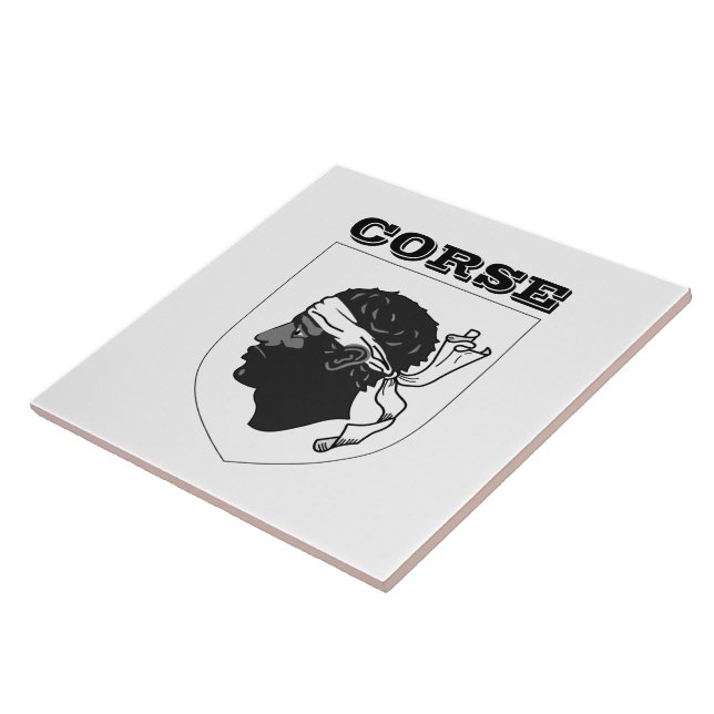 Coat of Arms of Corsica (France) Ceramic Tile (Side)