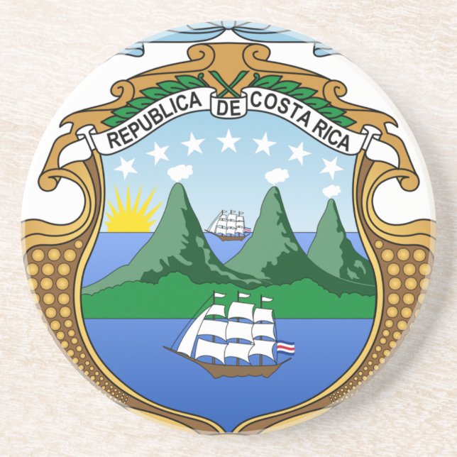 Coat of arms of Costa Rica - Escudo de Costa Rica Coaster (Front)