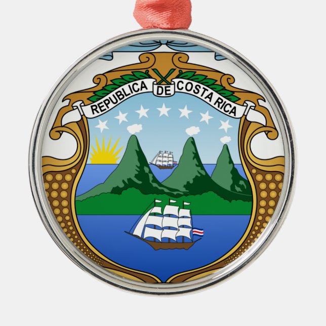 Coat of arms of Costa Rica - Escudo de Costa Rica Metal Ornament (Front)