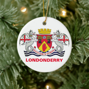 Coat of arms of County Londonderry, N. Ireland Ceramic Ornament