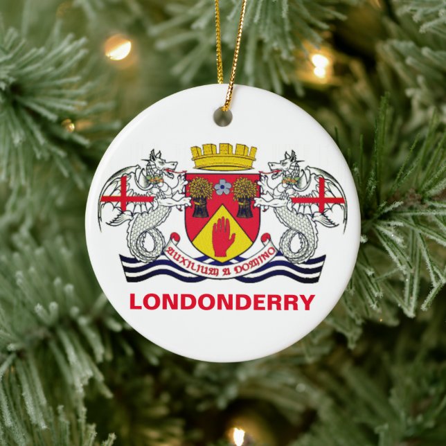 Coat of arms of County Londonderry, N. Ireland Ceramic Ornament (Tree)