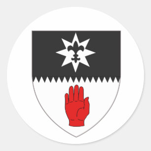 Coat of Arms of County Tyrone, Northern Ireland Classic Round Sticker