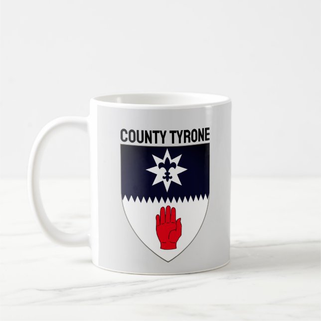 Coat of Arms of County Tyrone, Northern Ireland Coffee Mug (Left)