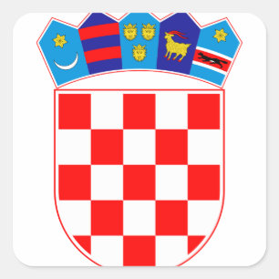 Coat of arms of Croatia, Croatian Emblem, Hrvatska Square Sticker