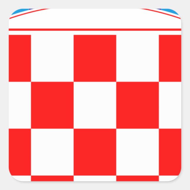 Coat of arms of Croatia, Croatian Emblem, Hrvatska Square Sticker (Front)