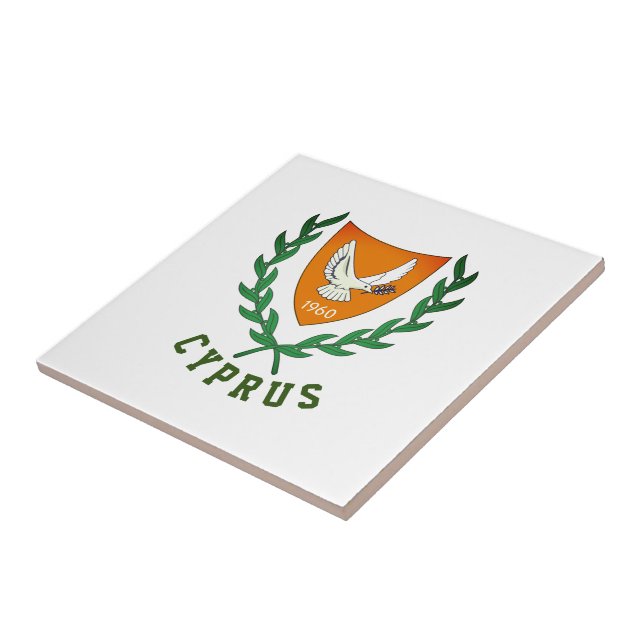 Coat of Arms of CYPRUS Ceramic Tile (Side)