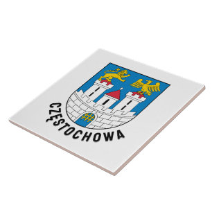 Coat of Arms of Częstochowa, Poland Ceramic Tile