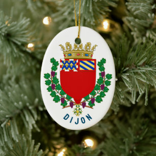 Coat of arms of Dijon, France Ceramic Ornament