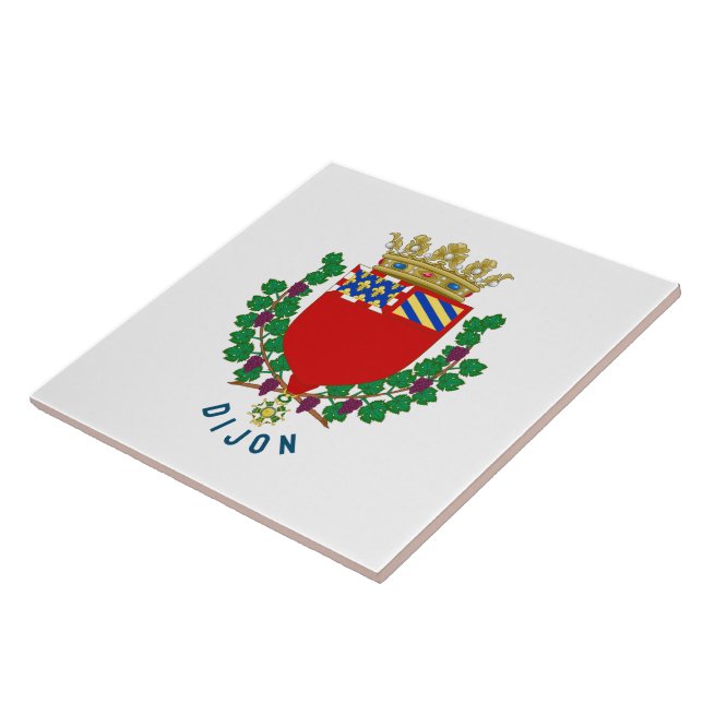 Coat of arms of Dijon, France Ceramic Tile (Side)