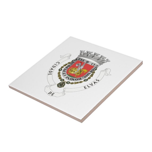 Coat of Arms of Elvas, Portugal Ceramic Tile (Side)