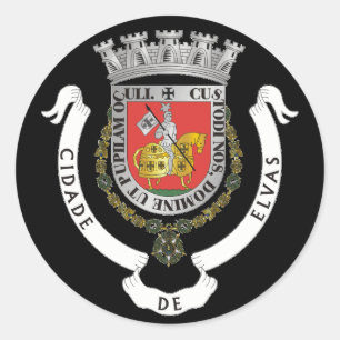 Coat of Arms of Elvas, Portugal Classic Round Sticker