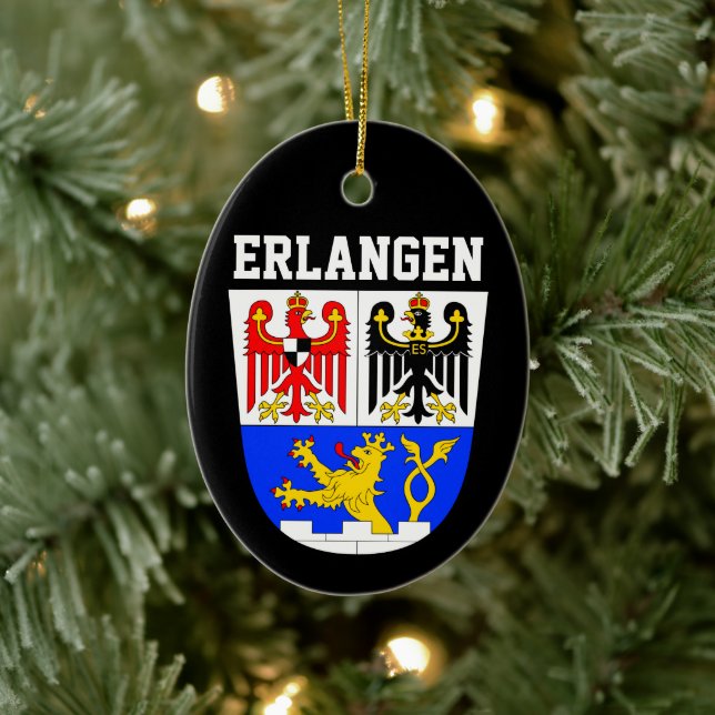 Coat of Arms of Erlangen, GERMANY Ceramic Ornament (Tree)