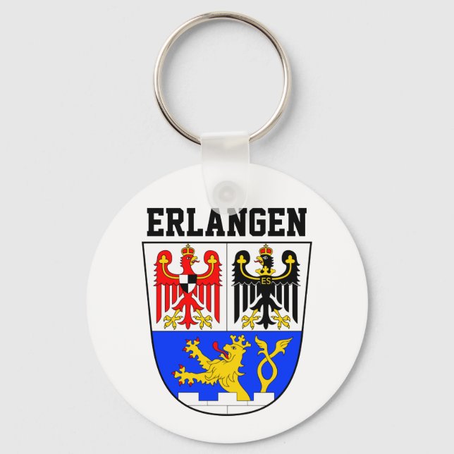 Coat of Arms of Erlangen, GERMANY Key Ring (Front)