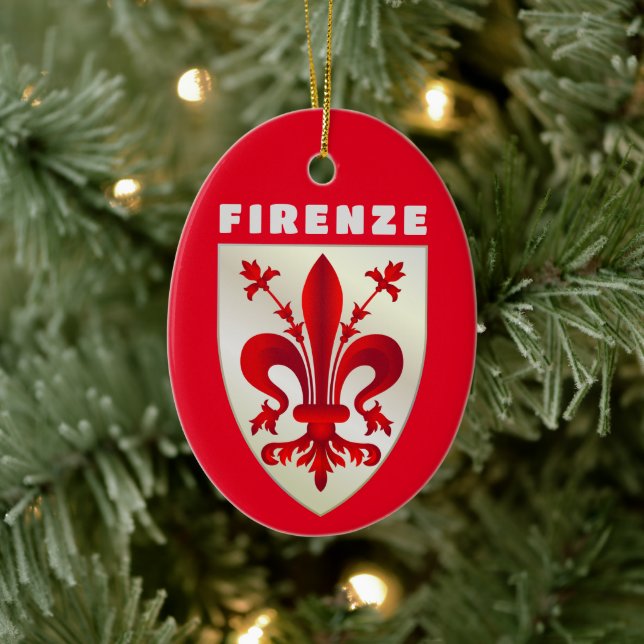 Coat of Arms of Firenze  Ceramic Ornament (Tree)