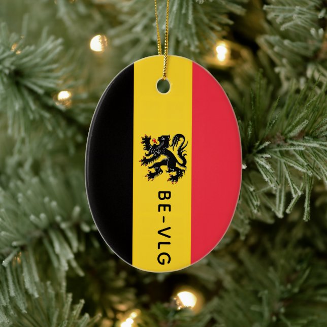 Coat of Arms of Flanders Ceramic Ornament (Tree)