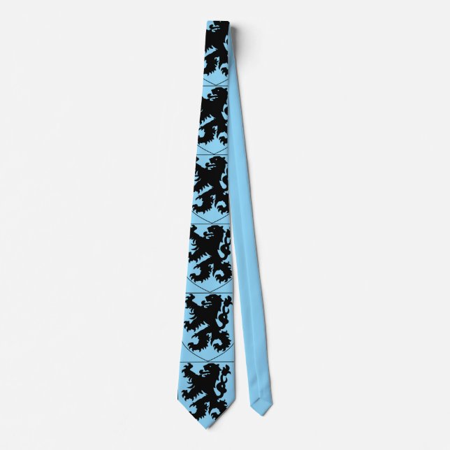 Coat of Arms of Flanders Heraldic Necktie (Front)