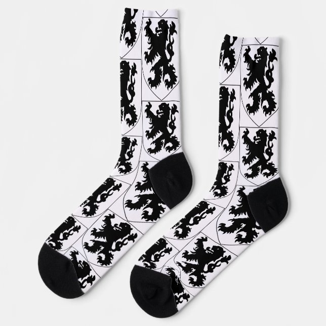 Coat of Arms of Flanders Socks (Left)