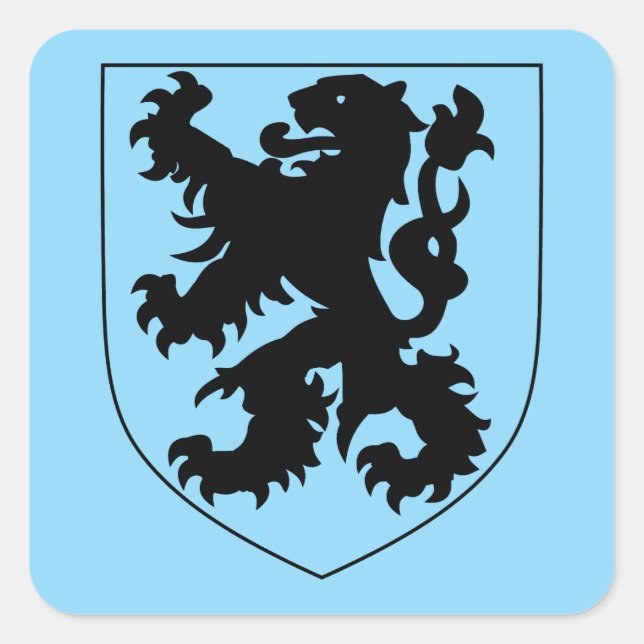 Coat of Arms of Flanders Square Sticker (Front)