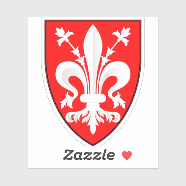 Coat of Arms of Florence Red Florentine Lily  (Sheet)