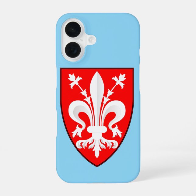 Coat of Arms of Florence Red Florentine Lily  iPhone 16 Case (Back)