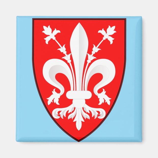 Coat of Arms of Florence Red Florentine Lily  Magnet (Front)