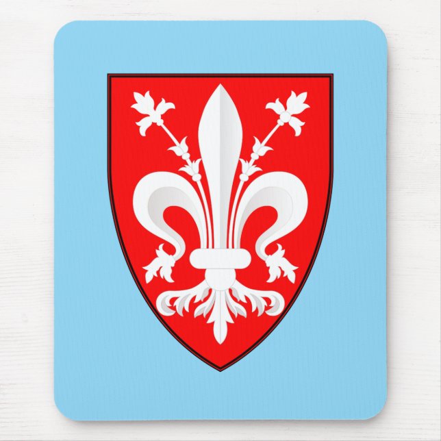 Coat of Arms of Florence Red Florentine Lily  Mouse Pad (Front)