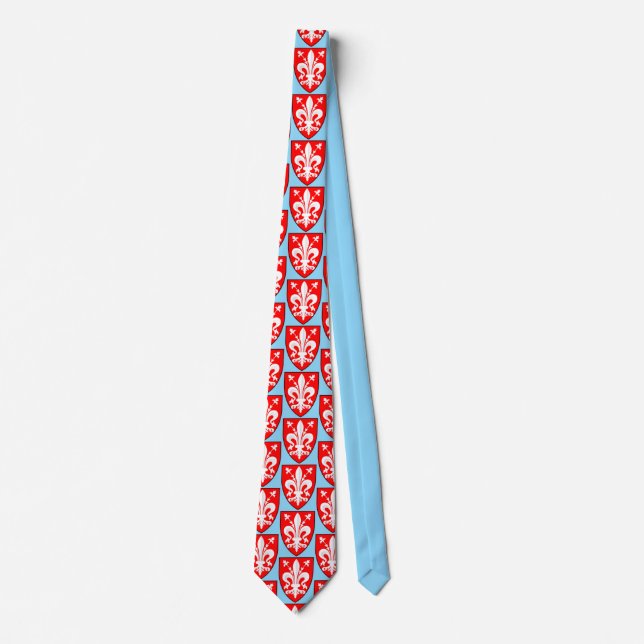 Coat of Arms of Florence Red Florentine Lily  Tie (Front)