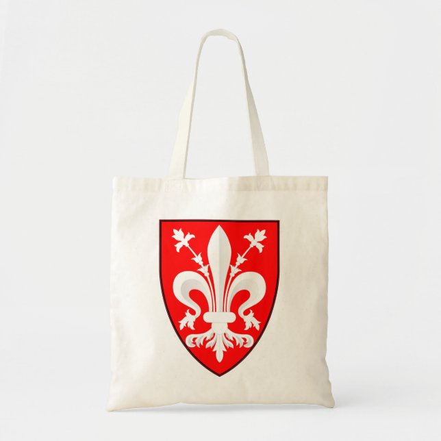 Coat of Arms of Florence Red Florentine Lily  Tote Bag (Front)